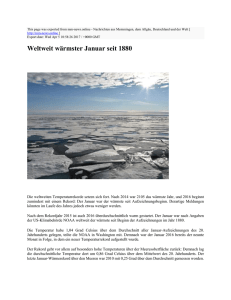 Weltweit wärmster Januar seit 1880 : mm-news.online