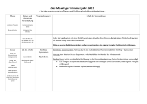 Das Meininger Himmelsjahr 2011 - Vorträge zu astronomischen
