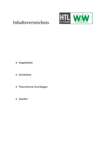 Inhaltsverzeichnis Angabeblatt Geräteliste Theoretische Grundlagen