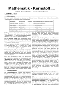 1 Mathematik - Kernstoff NOWO Fettdruck Kernstoff, Kursivdruck