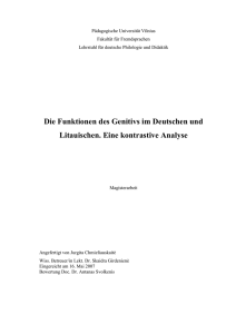 Das Kasussystem im Deutschen und im Litauischen