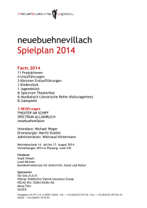 neuebuehnevillach Spielplan 2014 Facts 2014 11 Produktionen 4