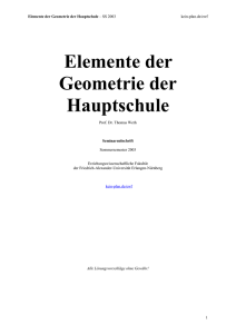 Aufgabenblatt 1 - Geometrie (HS) SS2001 - Kein