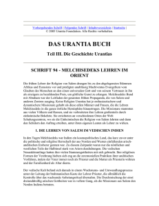 Das Urantia Buch - Schrift 94 - Melchisedeks Lehren im Orient