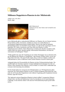 Millionen Doppelstern-Planeten in der Milchstraße Artikel vom 11.01