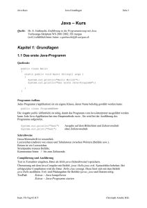 Java-Kurs - Informatikdidaktik