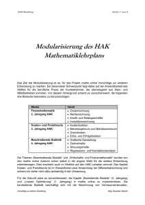 Modularisierung des HAK Mathematiklehrplans