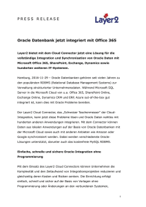 Oracle Datenbank jetzt integriert mit Office 365