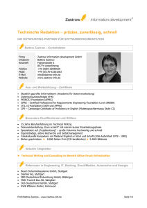 Kurzprofil Bettina Zastrow - Zastrow information development GmbH