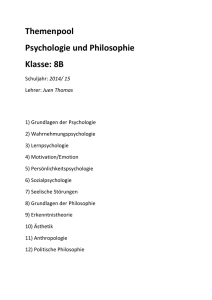 Themenpool Psychologie und Philosophie Klasse: 8B