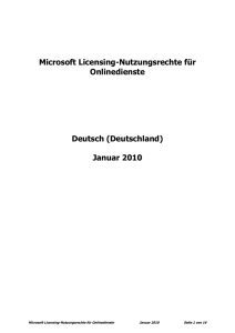 Microsoft Licensing-Nutzungsrechte für Onlinedienste