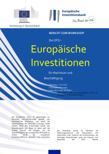 Bericht über den Workshop "Der EFSI – Europäische Investitionen