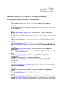 Erasmus im akademischen Jahr 2017/18