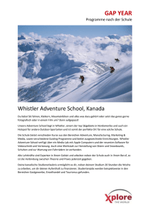 Infomaterial Whistler Adventure School