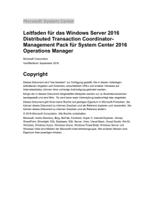 Leitfaden für das Windows Server 2016 Distributed Transaction