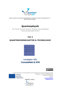 Lernstation VIII: Tunneleffekt und RTM - Quantum Spin-Off