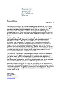 Pressemitteilung - Bayerische Akademie der Schönen Künste