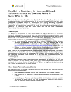 Microsoft License Mobility through Software Assurance and RDS