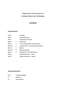 Degenerative Erkrankungen im lumbalen Bereich der Wirbelsäule