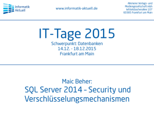 Maic Beher: SQL Server 2014