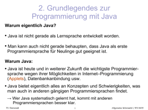 2. Grundlegendes zur Programmierung mit Java