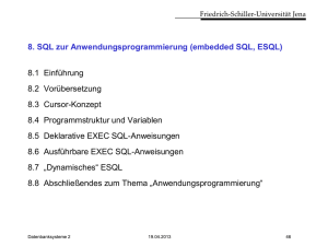 8. SQL zur Anwendungsprogrammierung (embedded SQL, ESQL