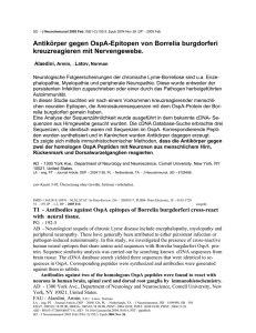 Antikörper gegen OspA-Epitopen von Borrelia burgdorferi