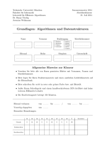 Grundlagen: Algorithmen und Datenstrukturen