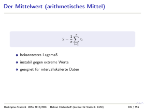 Der Mittelwert (arithmetisches Mittel)