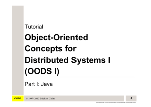 Object-Oriented Concepts for Distributed Systems I (OODS I)