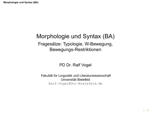 Morphologie und Syntax (BA) - Fragesätze: Typologie, W