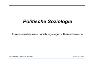 Themenfelder der Politischen Soziologie