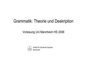 Grammatik: Theorie und Deskription