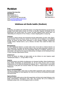 Merkblatt des Gesundheitsamtes zur Infektion mit Giardia lamblia
