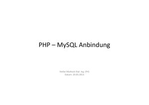 PHP – MySQL Anbindung