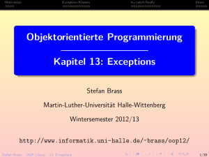 Exceptions - Martin-Luther-Universität Halle