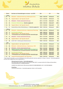 Datum Seminare und Veranstaltungen von Januar – Juni 2016 Zeit