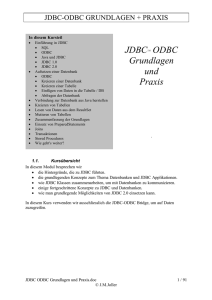 JDBCTM ODBC Grundlagen und Praxis - Joller-Voss