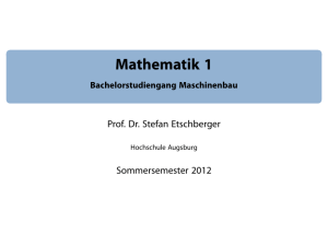 Mathematik 1 - Hochschule Augsburg
