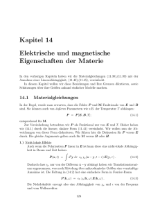 Kapitel 14 Elektrische und magnetische Eigenschaften der Materie