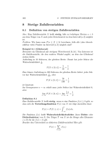 Kapitel 8 - Stetige Zufallsvariablen