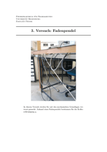 3. Versuch: Fadenpendel - Physik