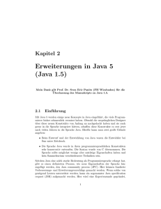 Erweiterungen in Java 5 (Java 1.5)