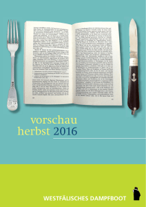 vorschau herbst 2016 - Verlag Westfälisches Dampfboot