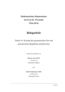 Mathematisches Hauptseminar bei Frau Dr. Warmuth WiSe 09/10