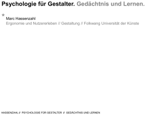 Psychologie für Gestalter. Gedächtnis und Lernen.