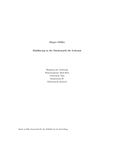 Jürgen Müller Einführung in die Mathematik für Lehramt