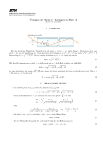 ¨Ubungen zur Physik 2 – Lösungen zu Blatt 11