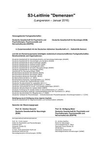 S3-Leitlinie "Demenzen" - Alzheimer Gesellschaft Bayern