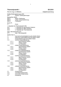 Thermodynamik I SS 2010